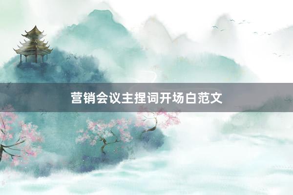 营销会议主捏词开场白范文